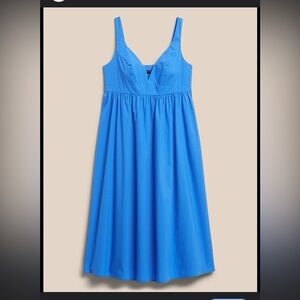 Beautiful blue poplin midi dress - NWT